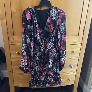 Express Black and Pink Floral Dress